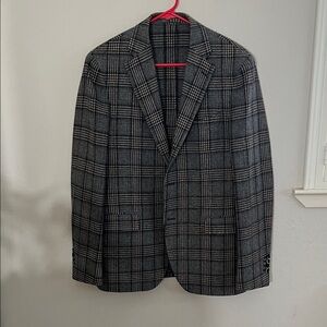 Lardini unlined wool and cashmere plaid blazer size 40R